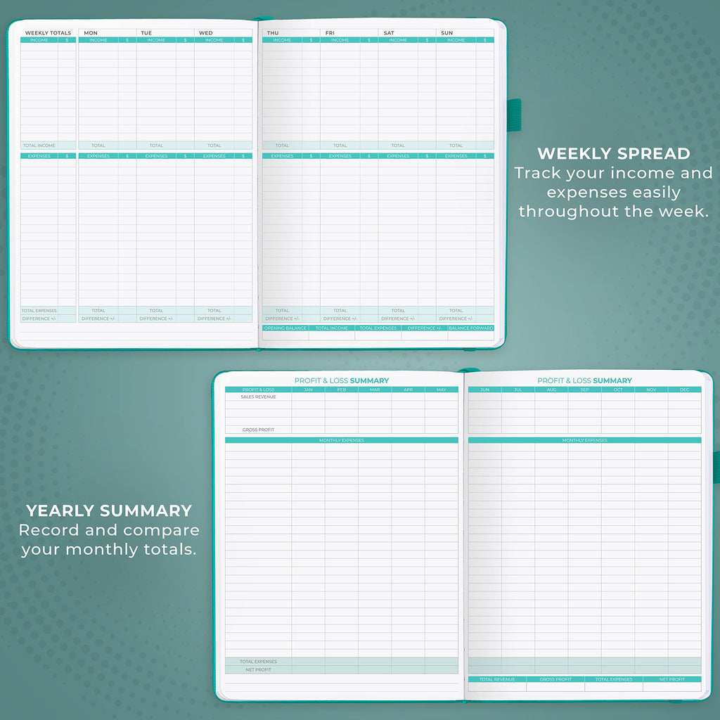 Clever Fox Income & Expense Tracker Large – Accounting & Bookkeeping Ledger Book for Small Business – 2-Year Record Notebook, A4 (Rose Gold)