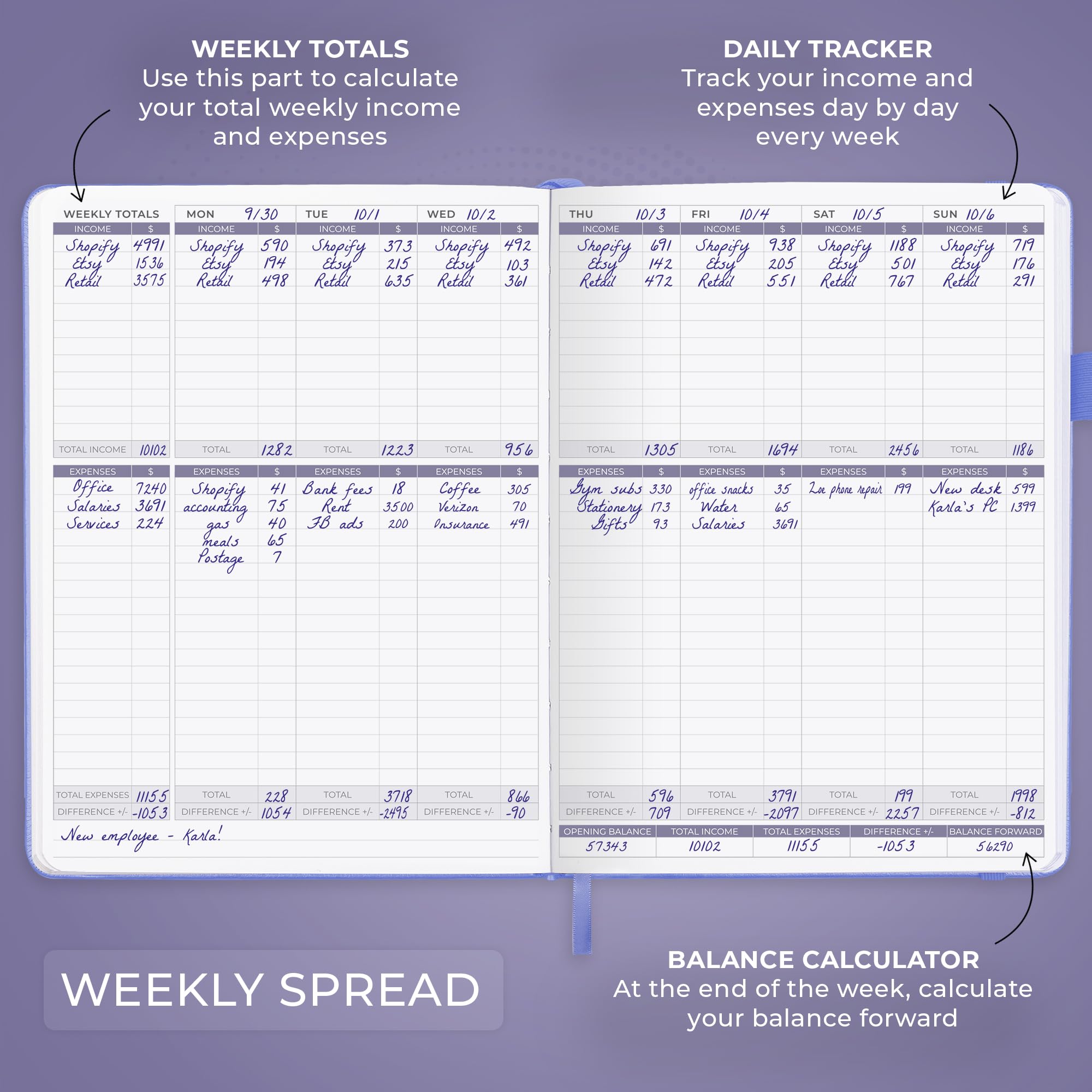 Clever Fox Income & Expense Tracker Large – Accounting & Bookkeeping Ledger Book for Small Business – 2-Year Record Notebook, A4 (Rose Gold)