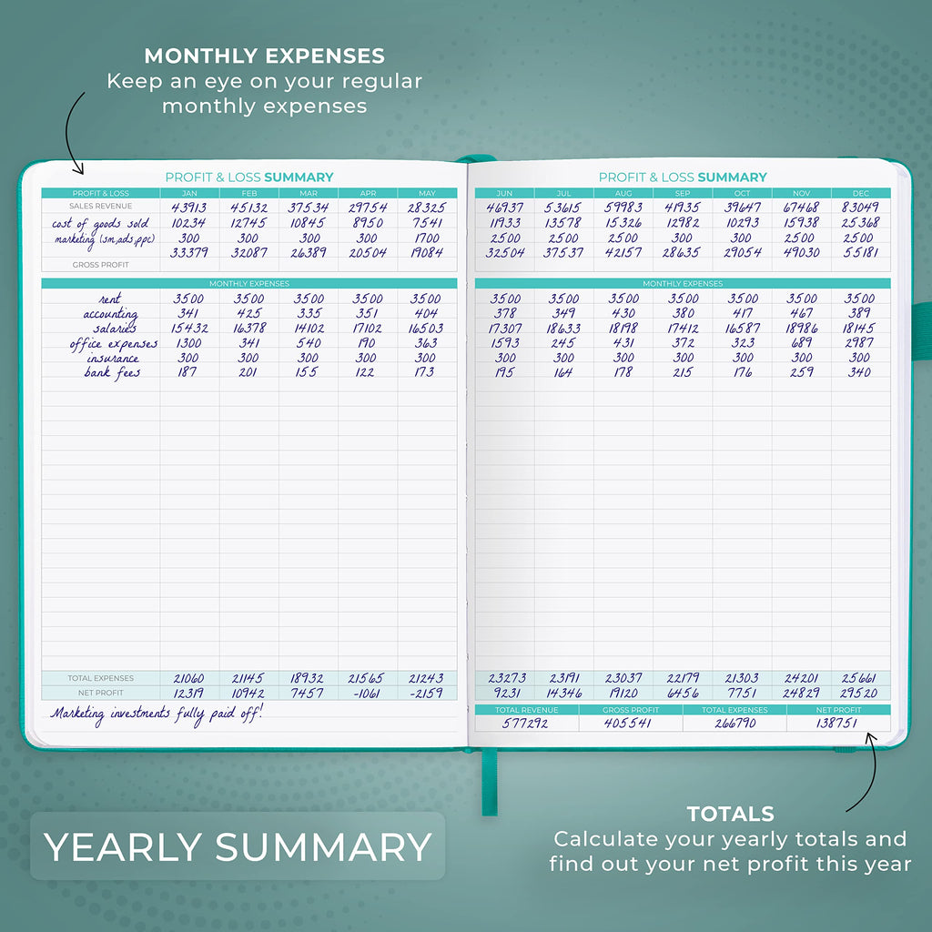Clever Fox Income & Expense Tracker Large – Accounting & Bookkeeping Ledger Book for Small Business – 2-Year Record Notebook, A4 (Rose Gold)