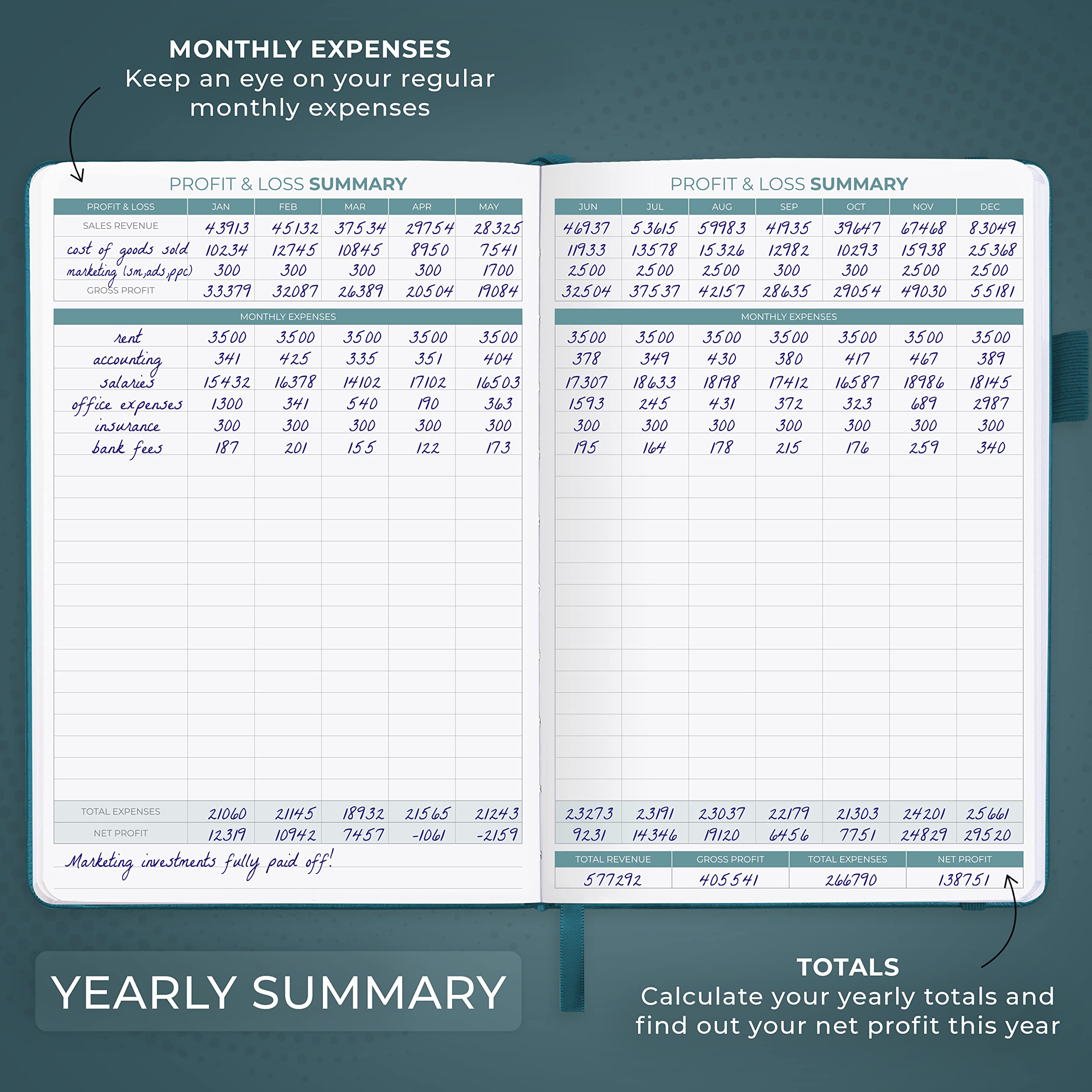 Clever Fox Income & Expense Tracker Large – Accounting & Bookkeeping Ledger Book for Small Business – 2-Year Record Notebook, A4 (Rose Gold)
