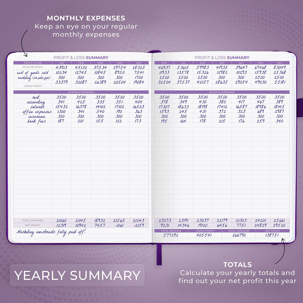 Clever Fox Income & Expense Tracker Large – Accounting & Bookkeeping Ledger Book for Small Business – 2-Year Record Notebook, A4 (Rose Gold)