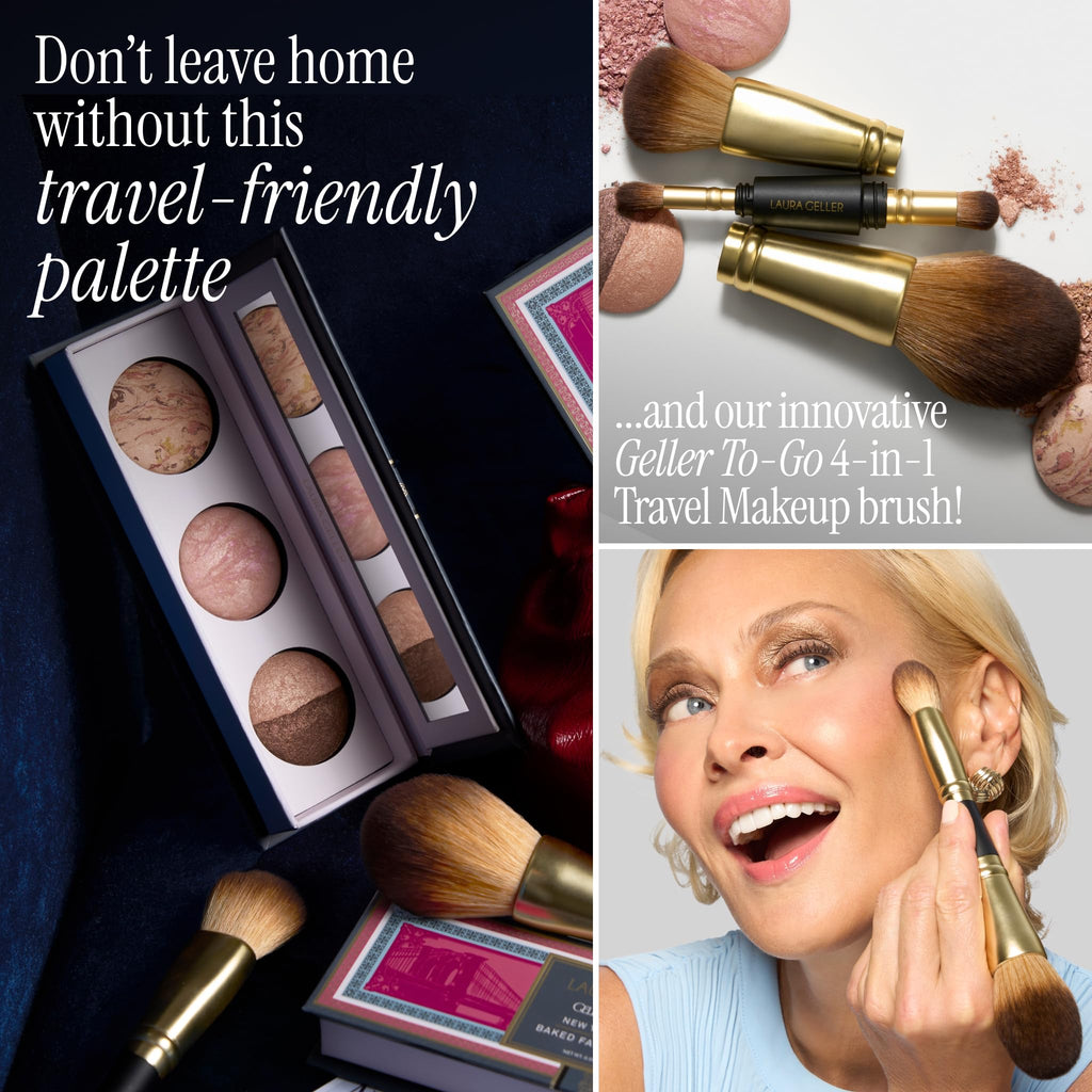 LAURA GELLER NEW YORK Geller's Greatest Lift-n-Glow Baked Trio Palette - Highlighter, Blush, Bronzer - All Skin Tones