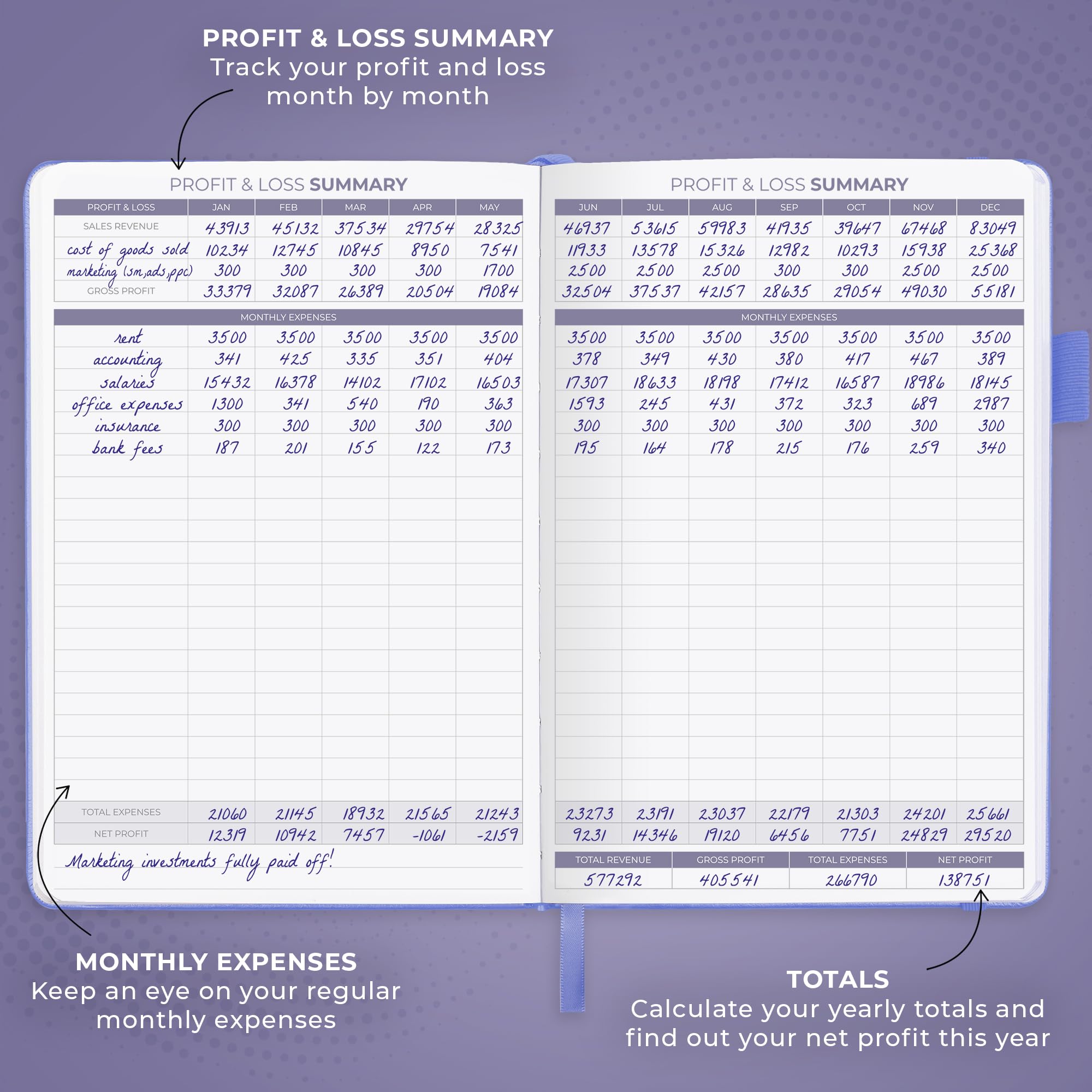 Clever Fox Income & Expense Tracker Large – Accounting & Bookkeeping Ledger Book for Small Business – 2-Year Record Notebook, A4 (Rose Gold)