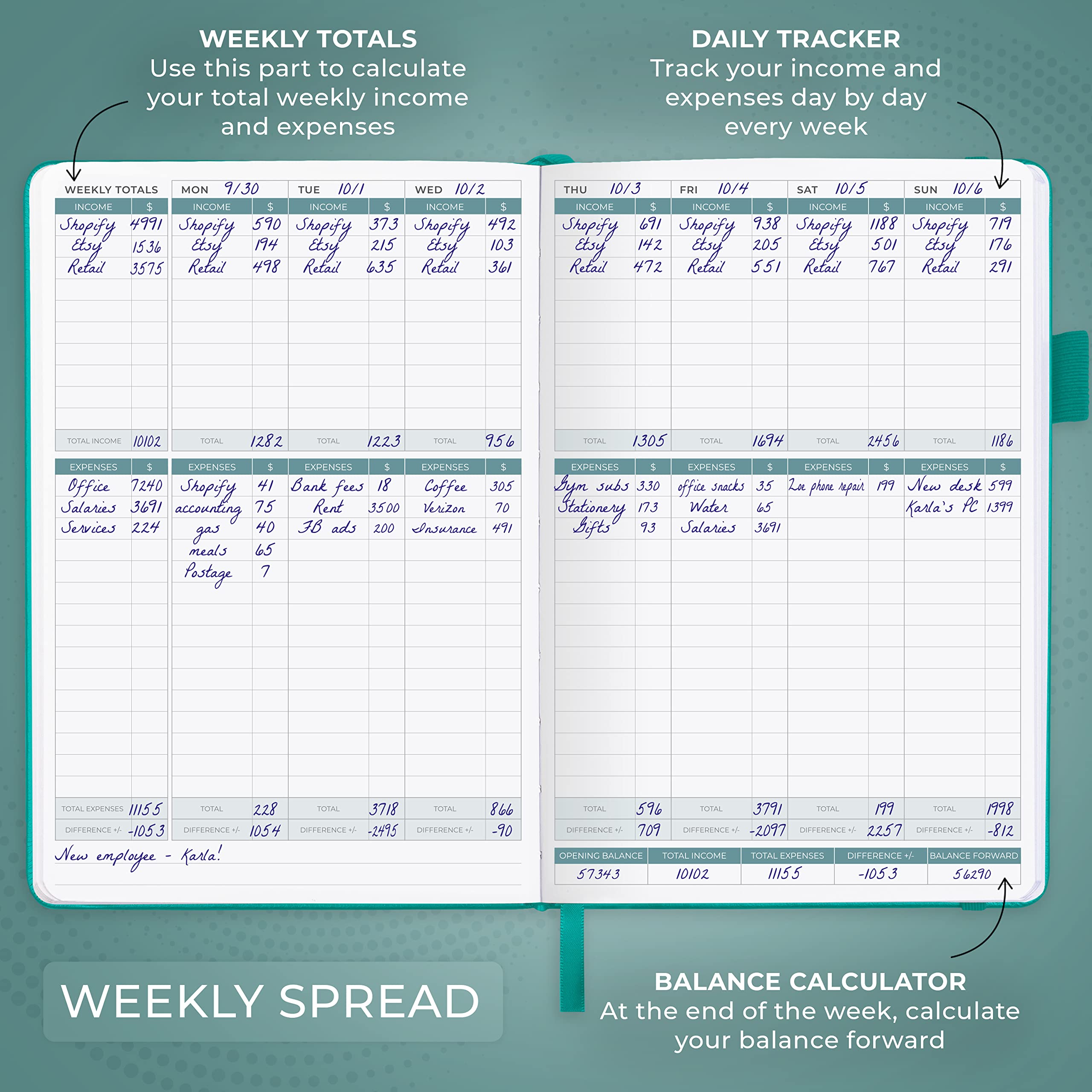 Clever Fox Income & Expense Tracker Large – Accounting & Bookkeeping Ledger Book for Small Business – 2-Year Record Notebook, A4 (Rose Gold)