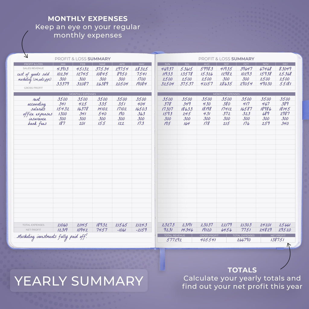 Clever Fox Income & Expense Tracker Large – Accounting & Bookkeeping Ledger Book for Small Business – 2-Year Record Notebook, A4 (Rose Gold)