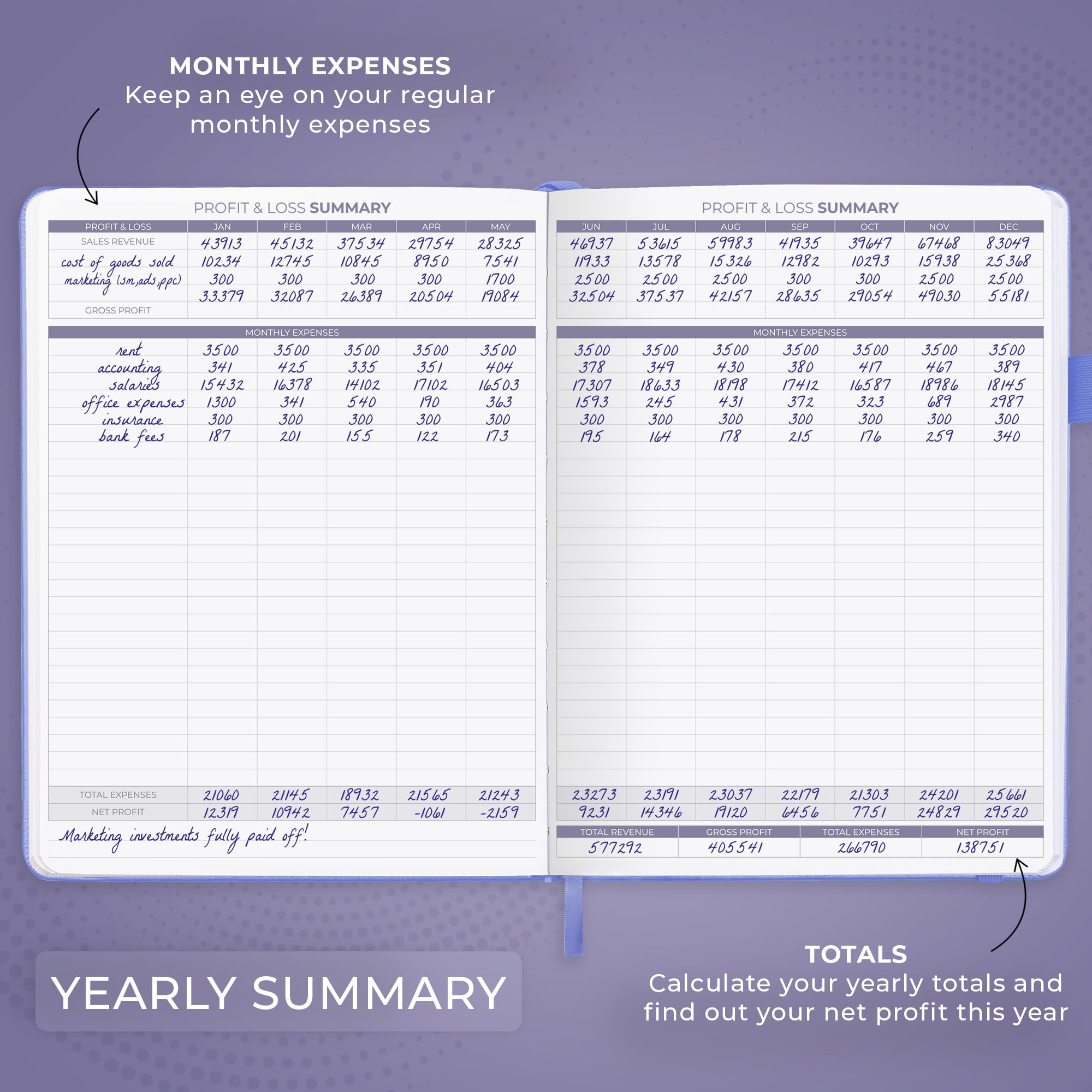 Clever Fox Income & Expense Tracker Large – Accounting & Bookkeeping Ledger Book for Small Business – 2-Year Record Notebook, A4 (Rose Gold)