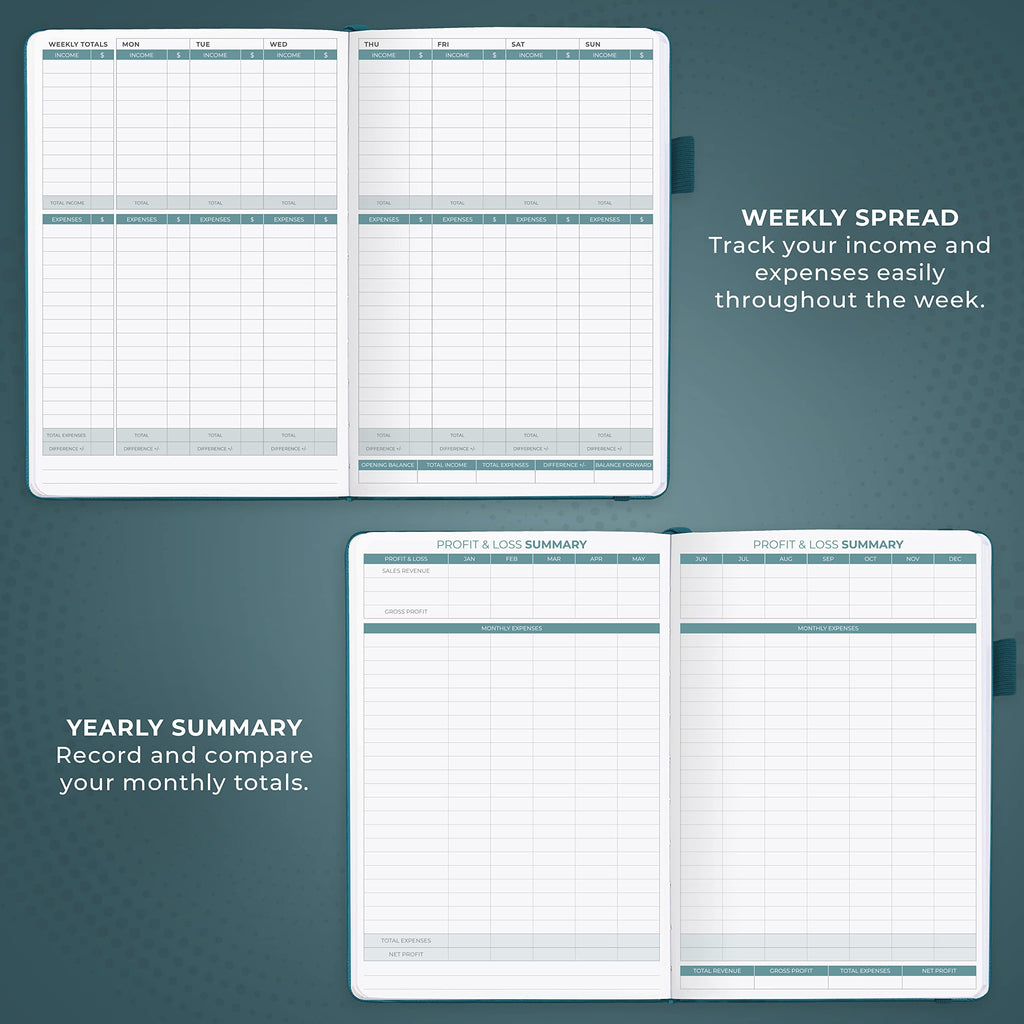 Clever Fox Income & Expense Tracker Large – Accounting & Bookkeeping Ledger Book for Small Business – 2-Year Record Notebook, A4 (Rose Gold)