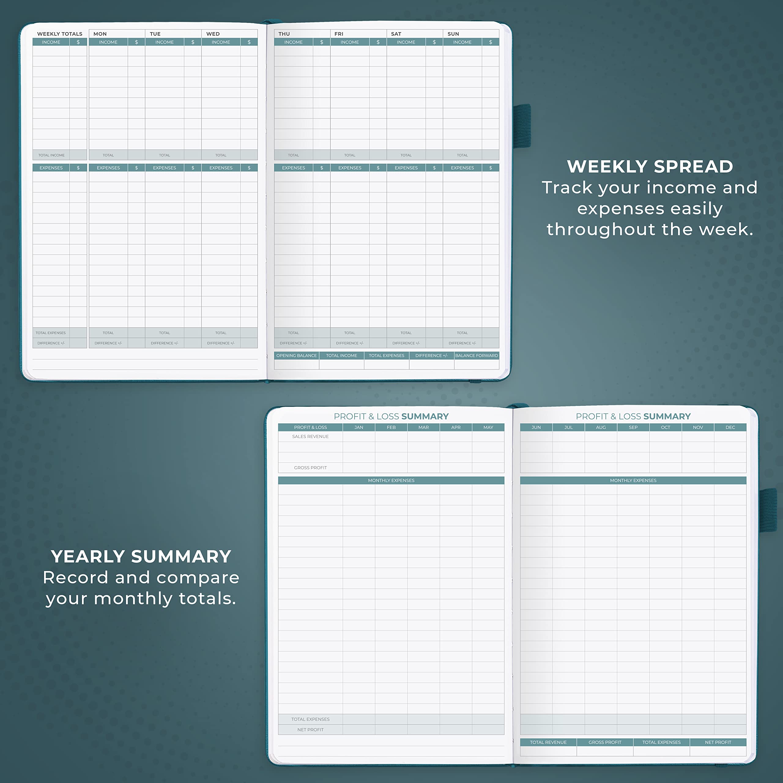 Clever Fox Income & Expense Tracker Large – Accounting & Bookkeeping Ledger Book for Small Business – 2-Year Record Notebook, A4 (Rose Gold)