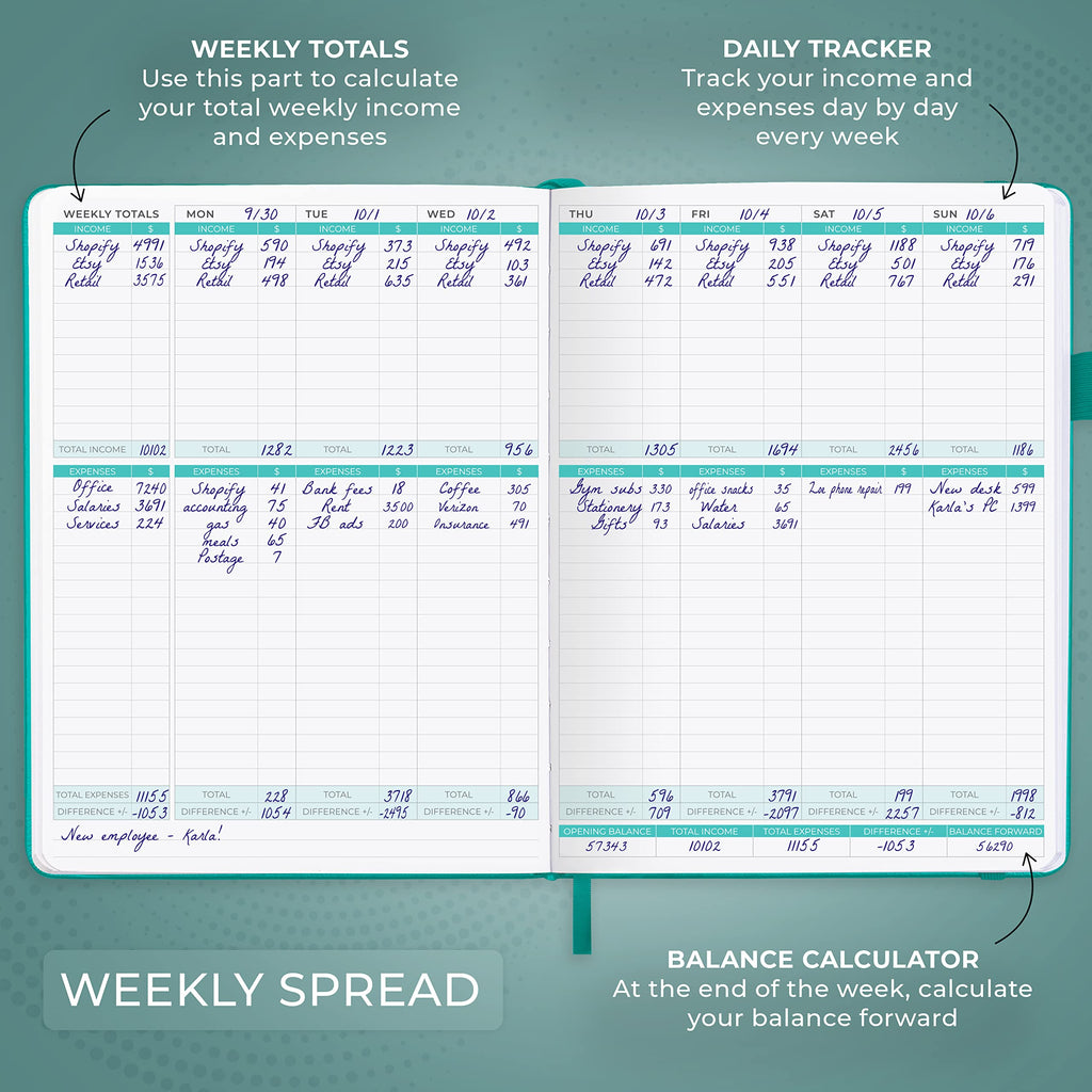 Clever Fox Income & Expense Tracker Large – Accounting & Bookkeeping Ledger Book for Small Business – 2-Year Record Notebook, A4 (Rose Gold)