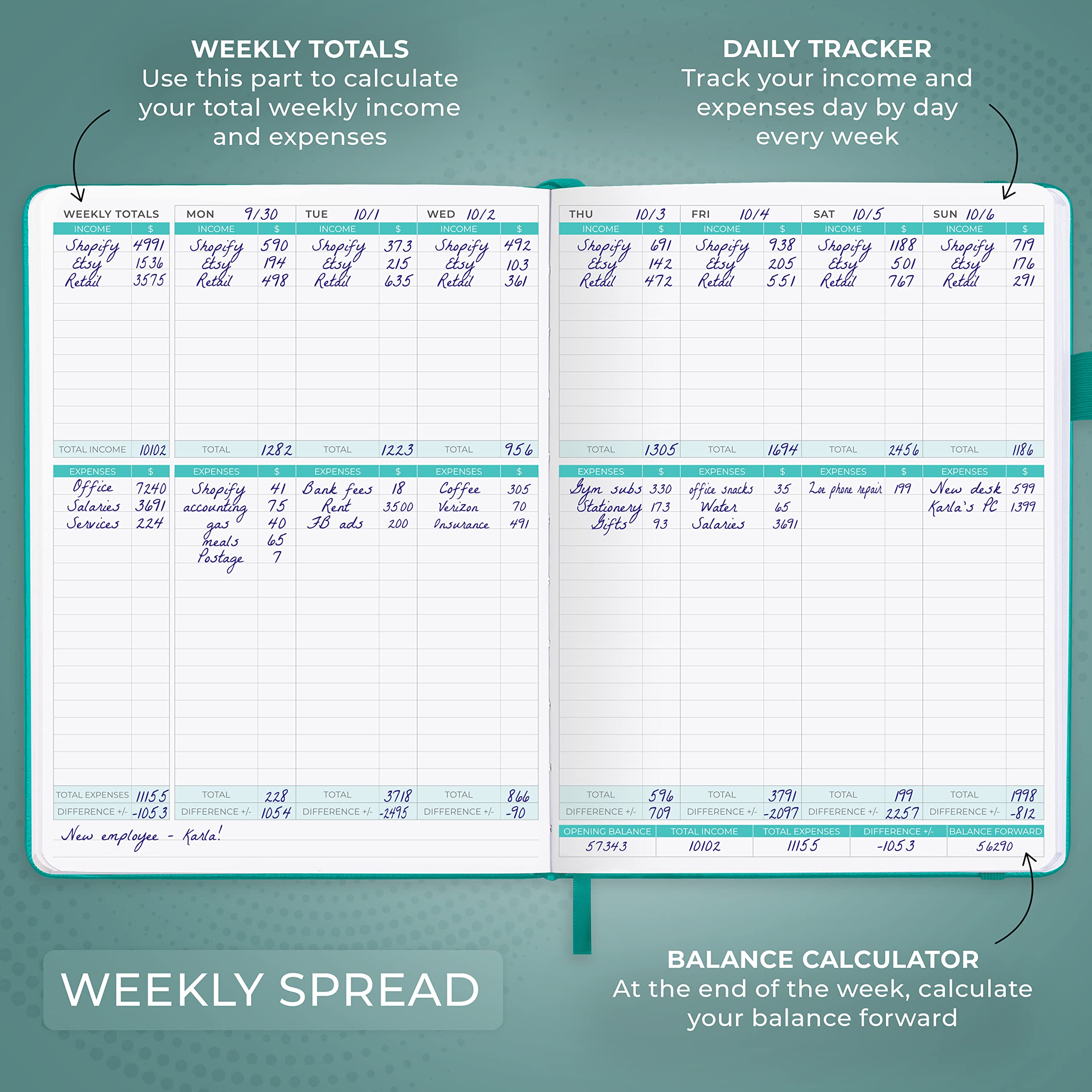 Clever Fox Income & Expense Tracker Large – Accounting & Bookkeeping Ledger Book for Small Business – 2-Year Record Notebook, A4 (Rose Gold)