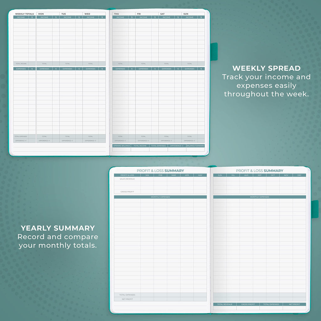 Clever Fox Income & Expense Tracker Large – Accounting & Bookkeeping Ledger Book for Small Business – 2-Year Record Notebook, A4 (Rose Gold)