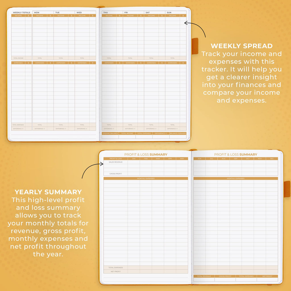 Clever Fox Income & Expense Tracker Large – Accounting & Bookkeeping Ledger Book for Small Business – 2-Year Record Notebook, A4 (Rose Gold)