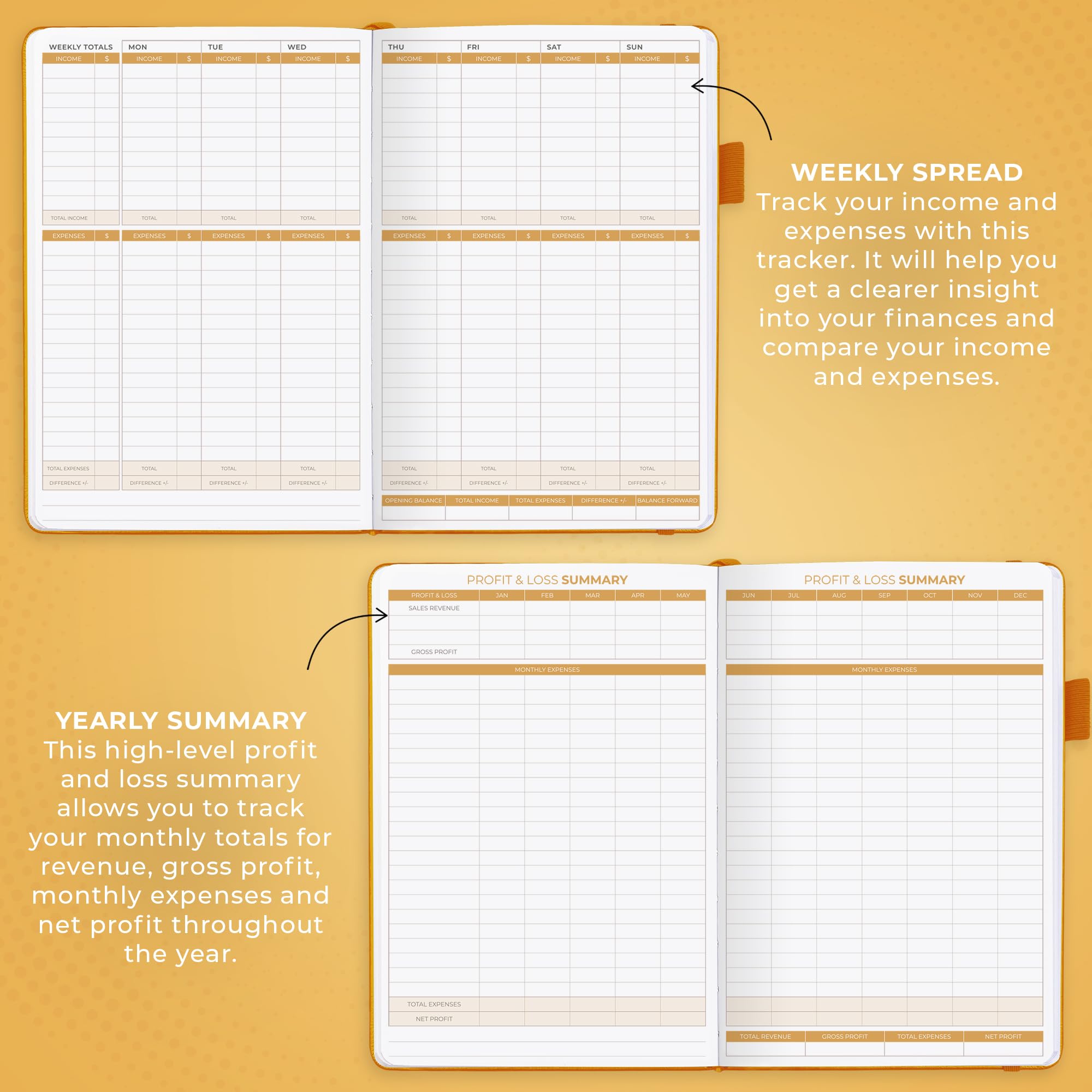 Clever Fox Income & Expense Tracker Large – Accounting & Bookkeeping Ledger Book for Small Business – 2-Year Record Notebook, A4 (Rose Gold)