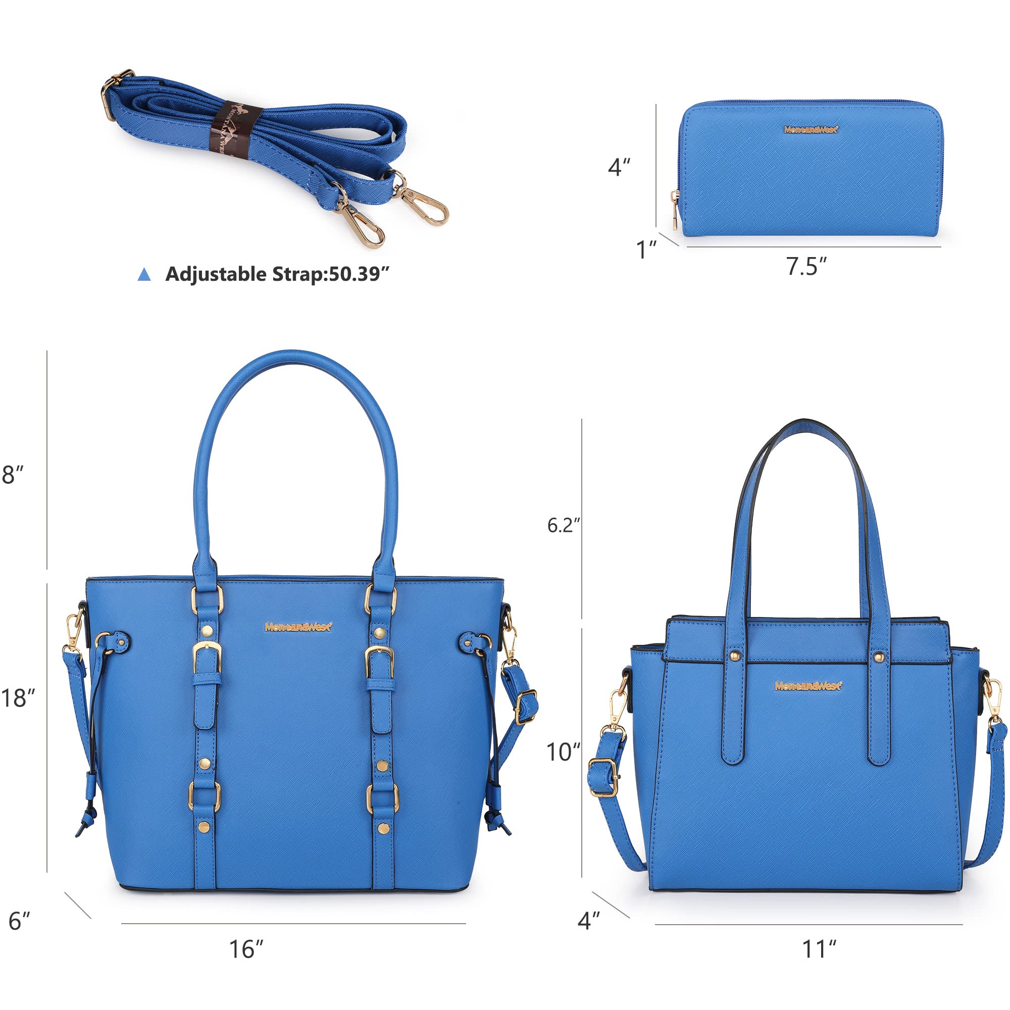 Montana West 3PCS Purses for Women Tote Bag and Wallet Set Shoulder Satchel Handbags