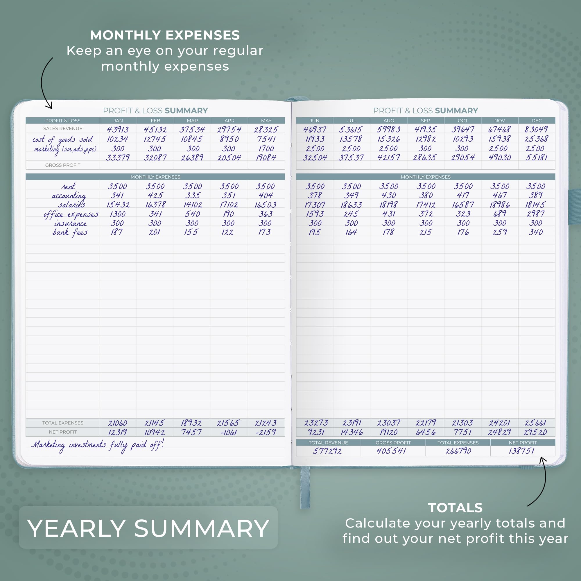Clever Fox Income & Expense Tracker Large – Accounting & Bookkeeping Ledger Book for Small Business – 2-Year Record Notebook, A4 (Rose Gold)