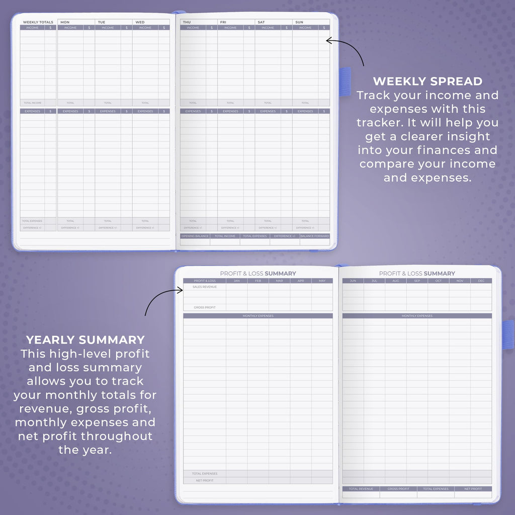 Clever Fox Income & Expense Tracker Large – Accounting & Bookkeeping Ledger Book for Small Business – 2-Year Record Notebook, A4 (Rose Gold)