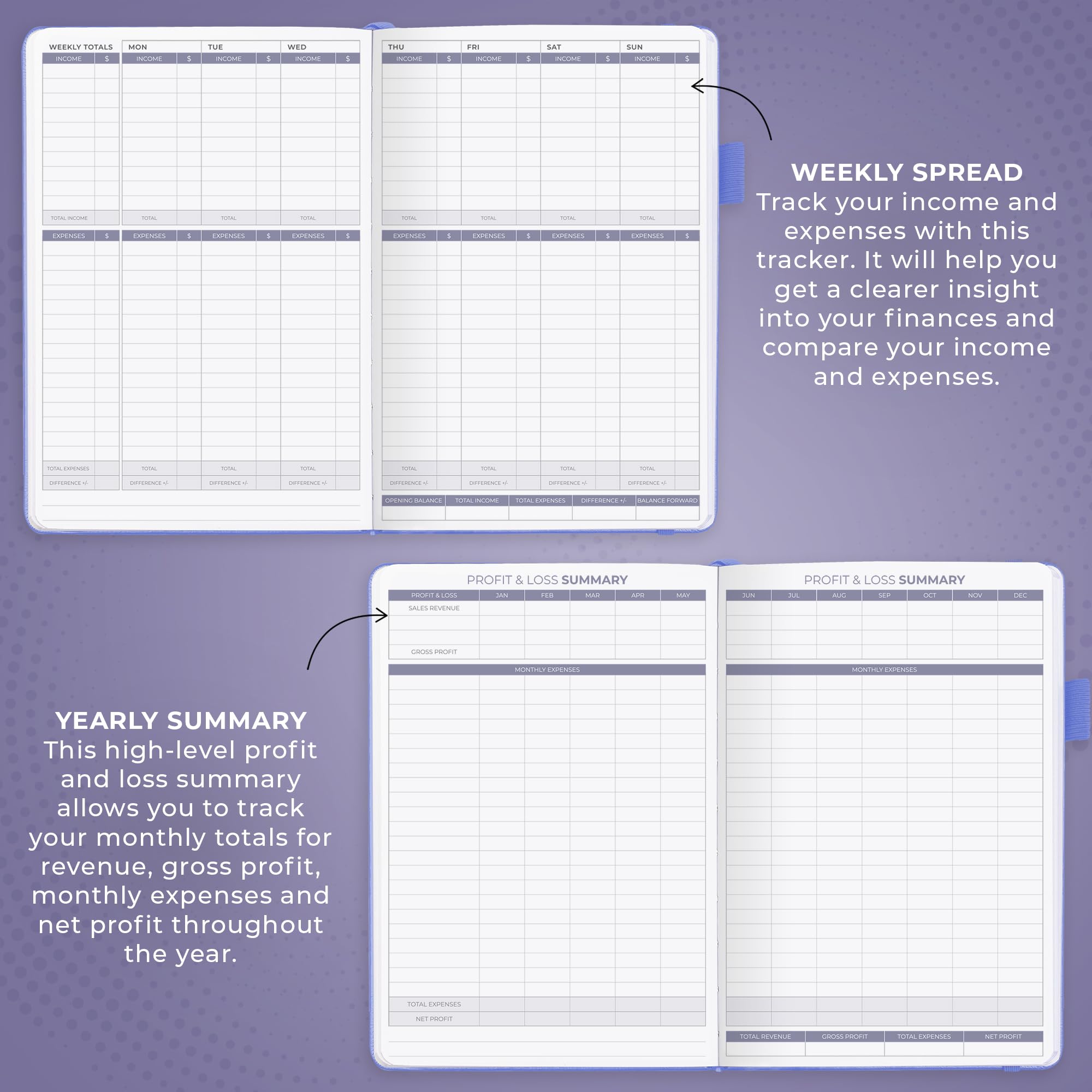 Clever Fox Income & Expense Tracker Large – Accounting & Bookkeeping Ledger Book for Small Business – 2-Year Record Notebook, A4 (Rose Gold)