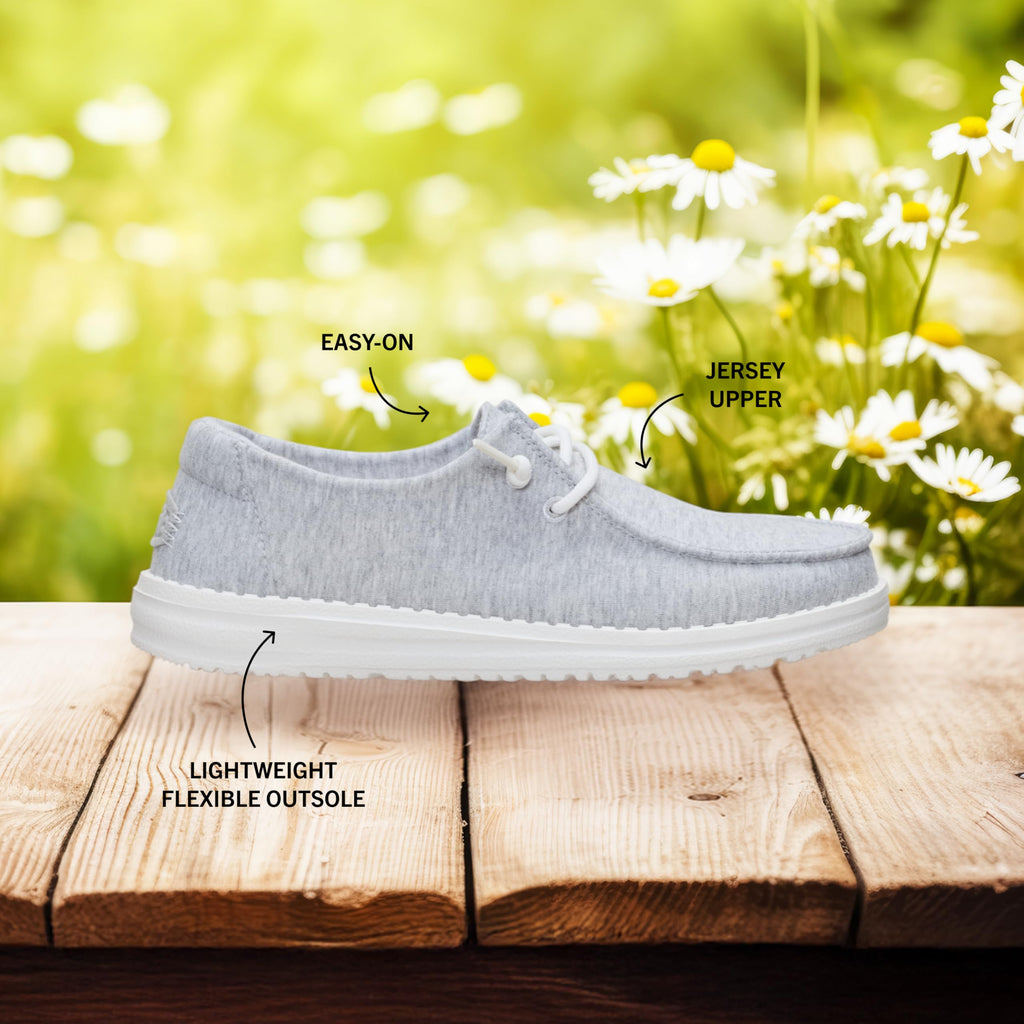 HEYDUDE Women’s Wendy Stretch Jersey Slip On Shoes | Lightweight Comfortable Travel Loafers with Elastic Laces