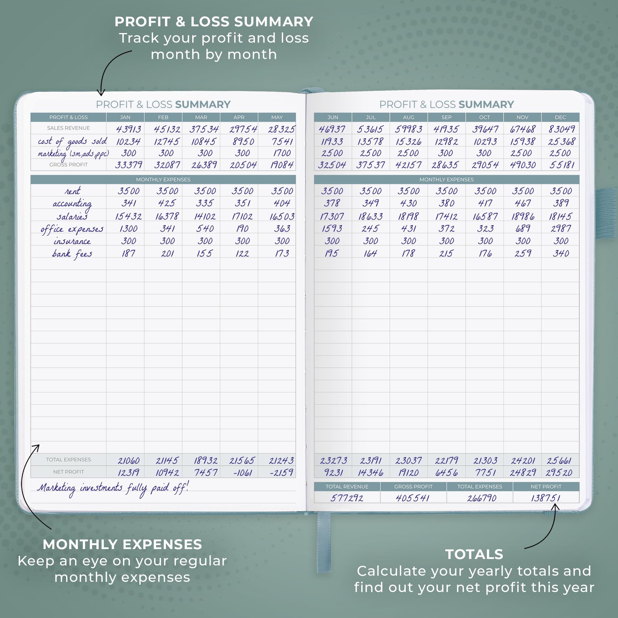 Clever Fox Income & Expense Tracker Large – Accounting & Bookkeeping Ledger Book for Small Business – 2-Year Record Notebook, A4 (Rose Gold)