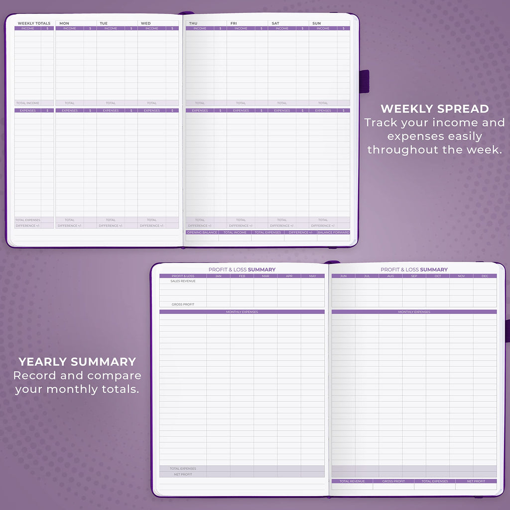 Clever Fox Income & Expense Tracker Large – Accounting & Bookkeeping Ledger Book for Small Business – 2-Year Record Notebook, A4 (Rose Gold)