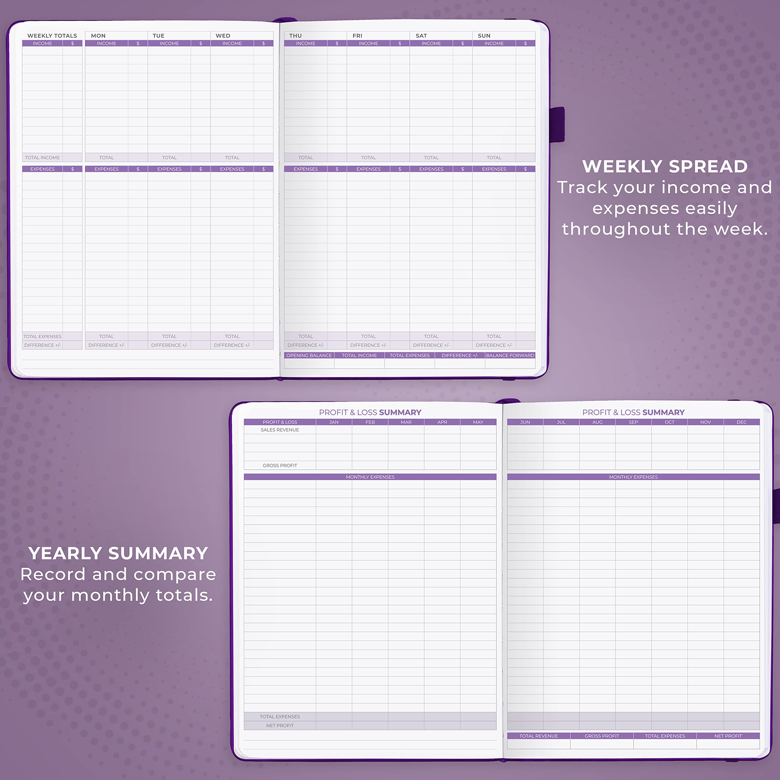 Clever Fox Income & Expense Tracker Large – Accounting & Bookkeeping Ledger Book for Small Business – 2-Year Record Notebook, A4 (Rose Gold)