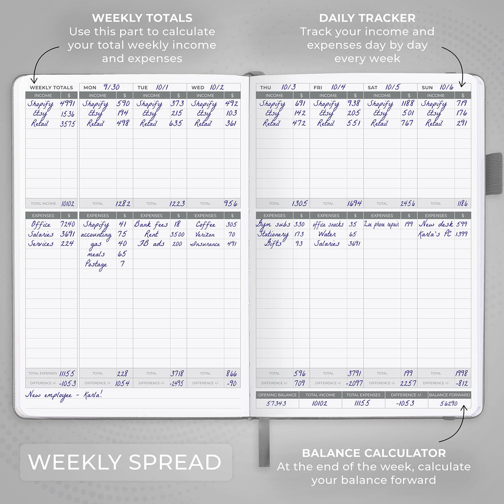 Clever Fox Income & Expense Tracker Large – Accounting & Bookkeeping Ledger Book for Small Business – 2-Year Record Notebook, A4 (Rose Gold)