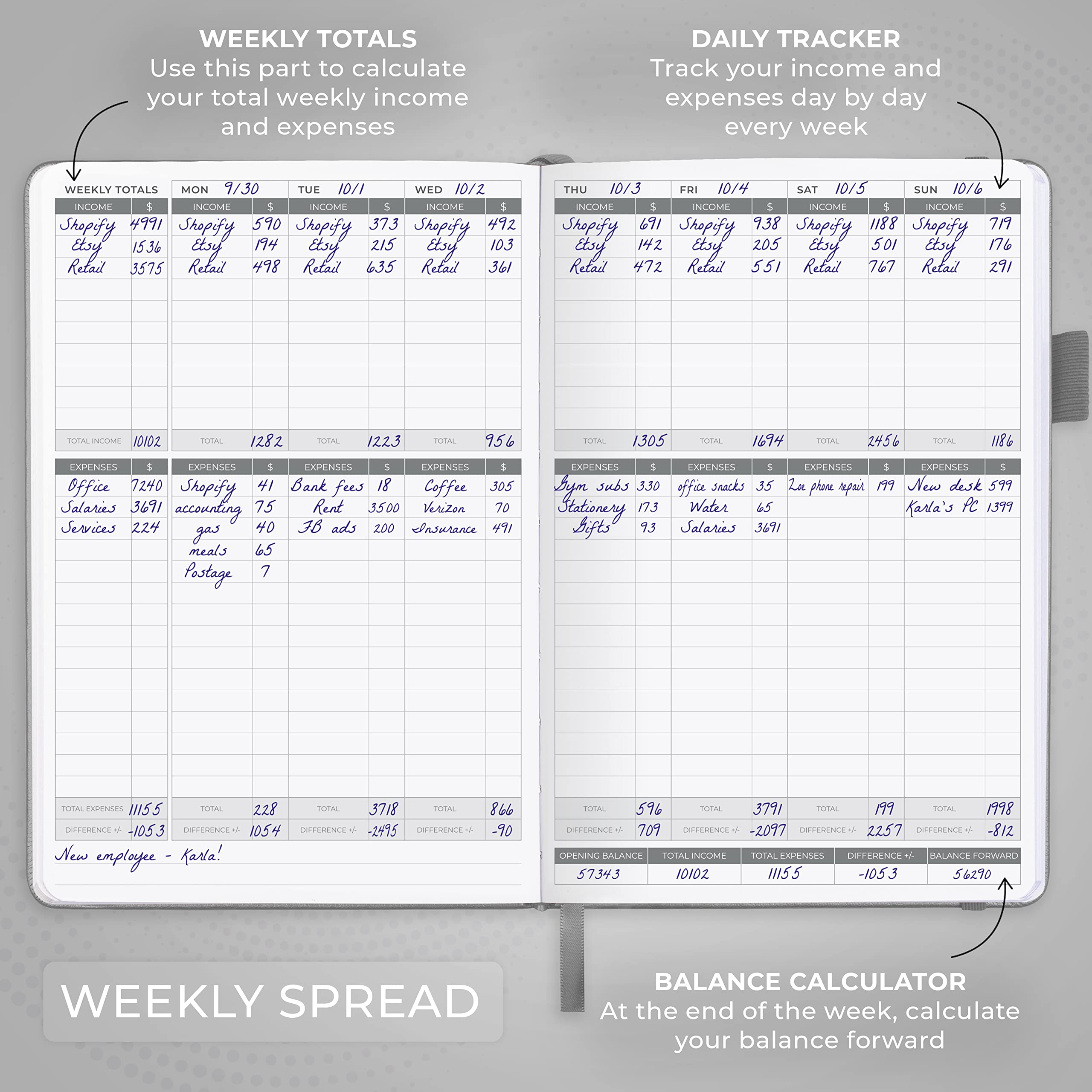 Clever Fox Income & Expense Tracker Large – Accounting & Bookkeeping Ledger Book for Small Business – 2-Year Record Notebook, A4 (Rose Gold)