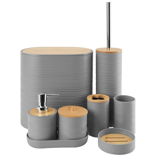 5 Colors Options -- Set Of 8Pcs Bathroom Accessories Set Bathroom