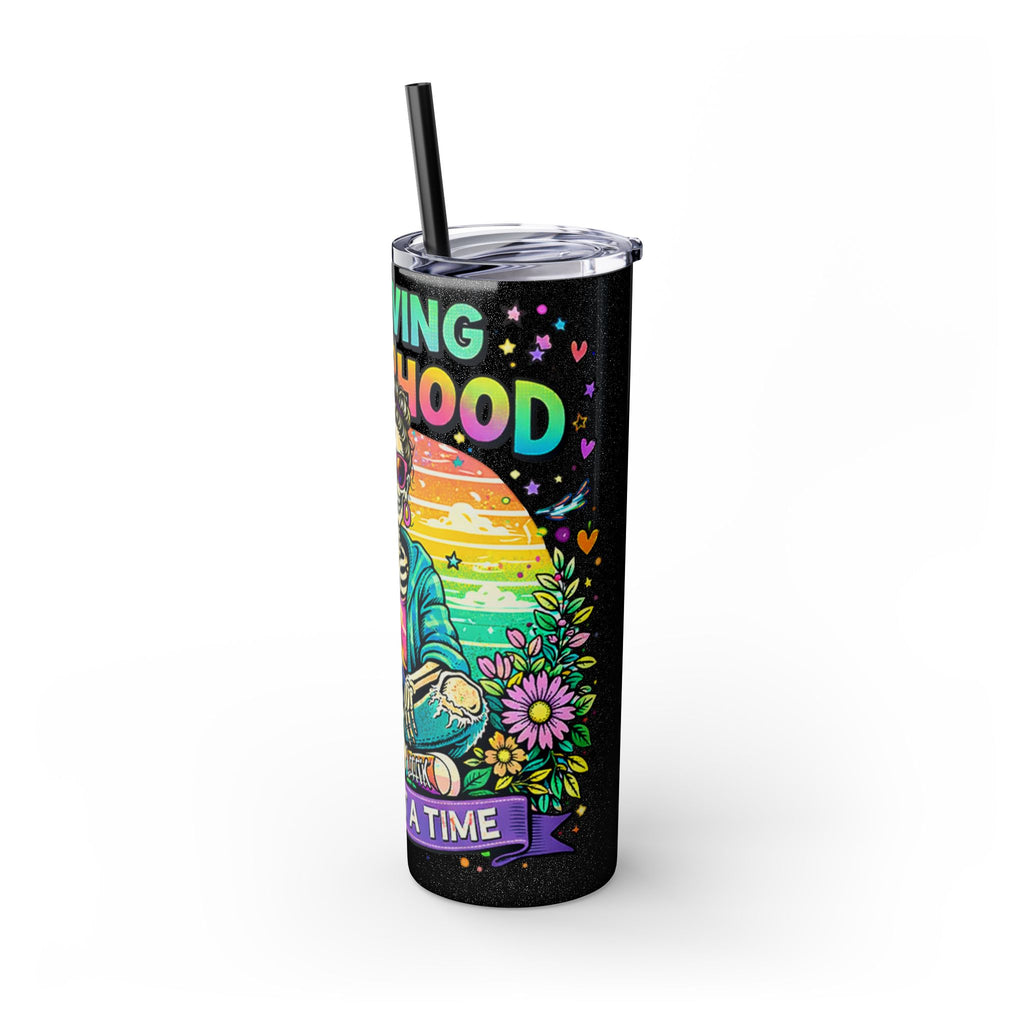 Skinny Tumbler - "Surviving Motherhood" 20oz Stainless Straw Cup