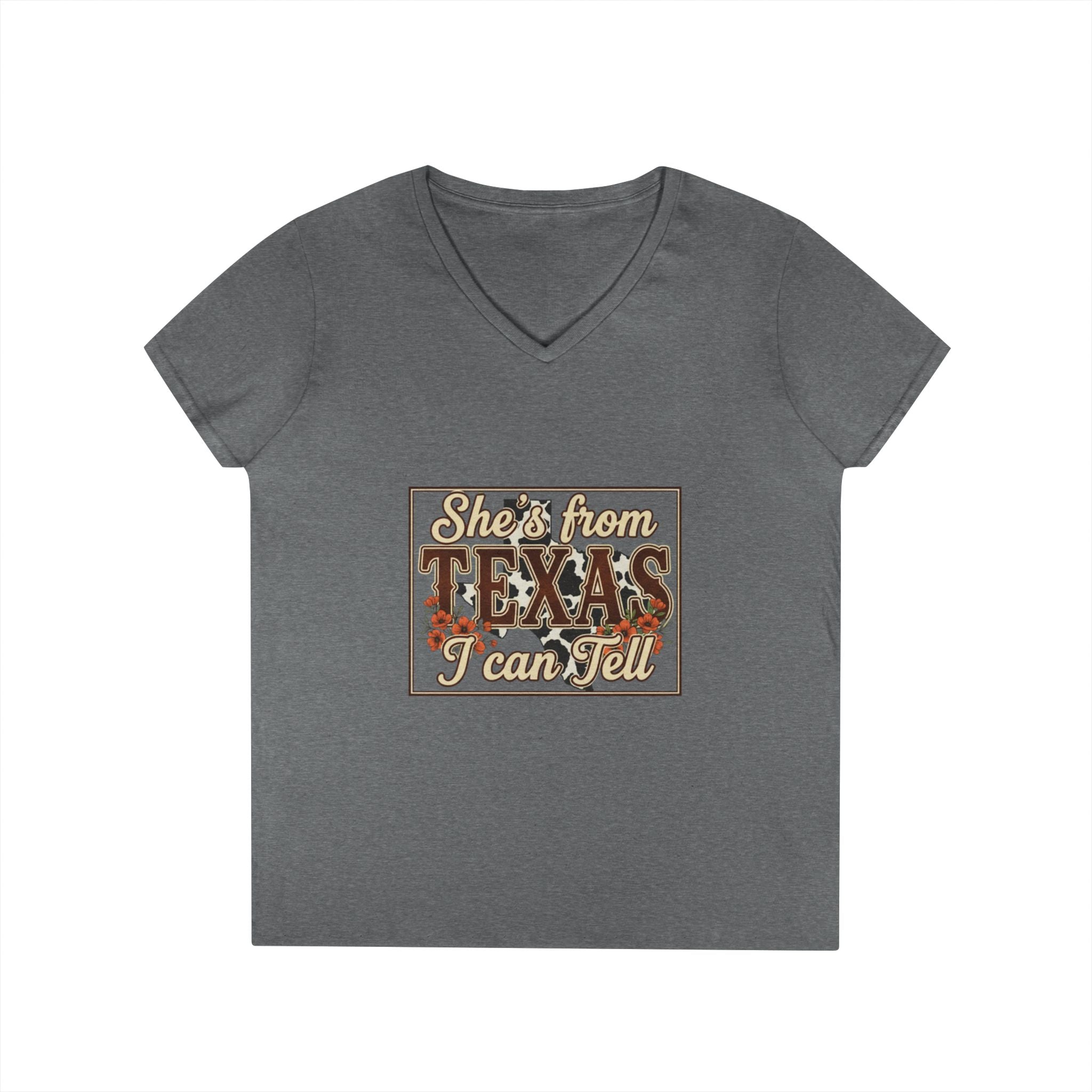 She's From Texas I Can Tell V-Neck Tee — Women's Texas Pride T-Shirt