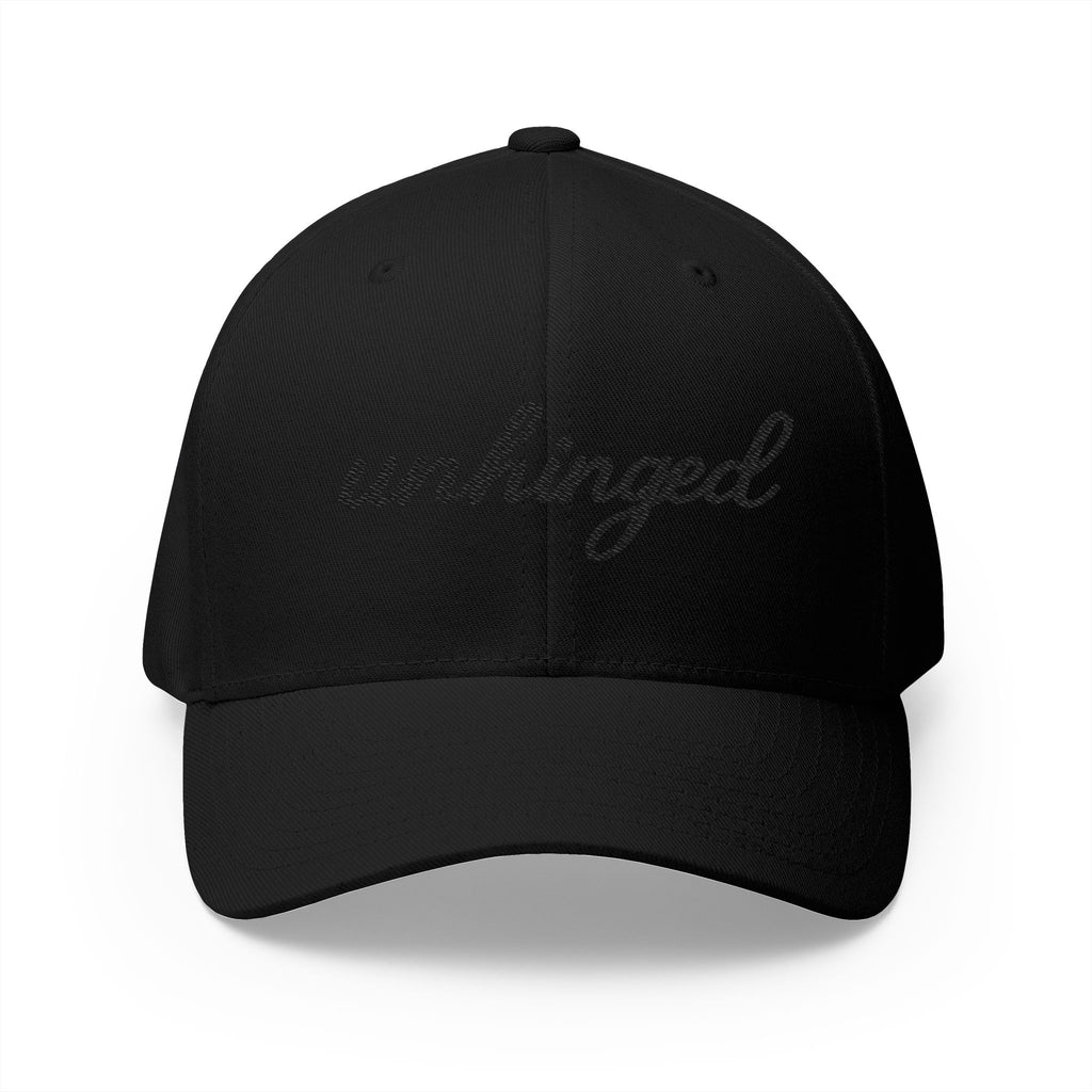 Unhinged Embroidered Closed-Back Cap — Minimal Script Baseball Hat