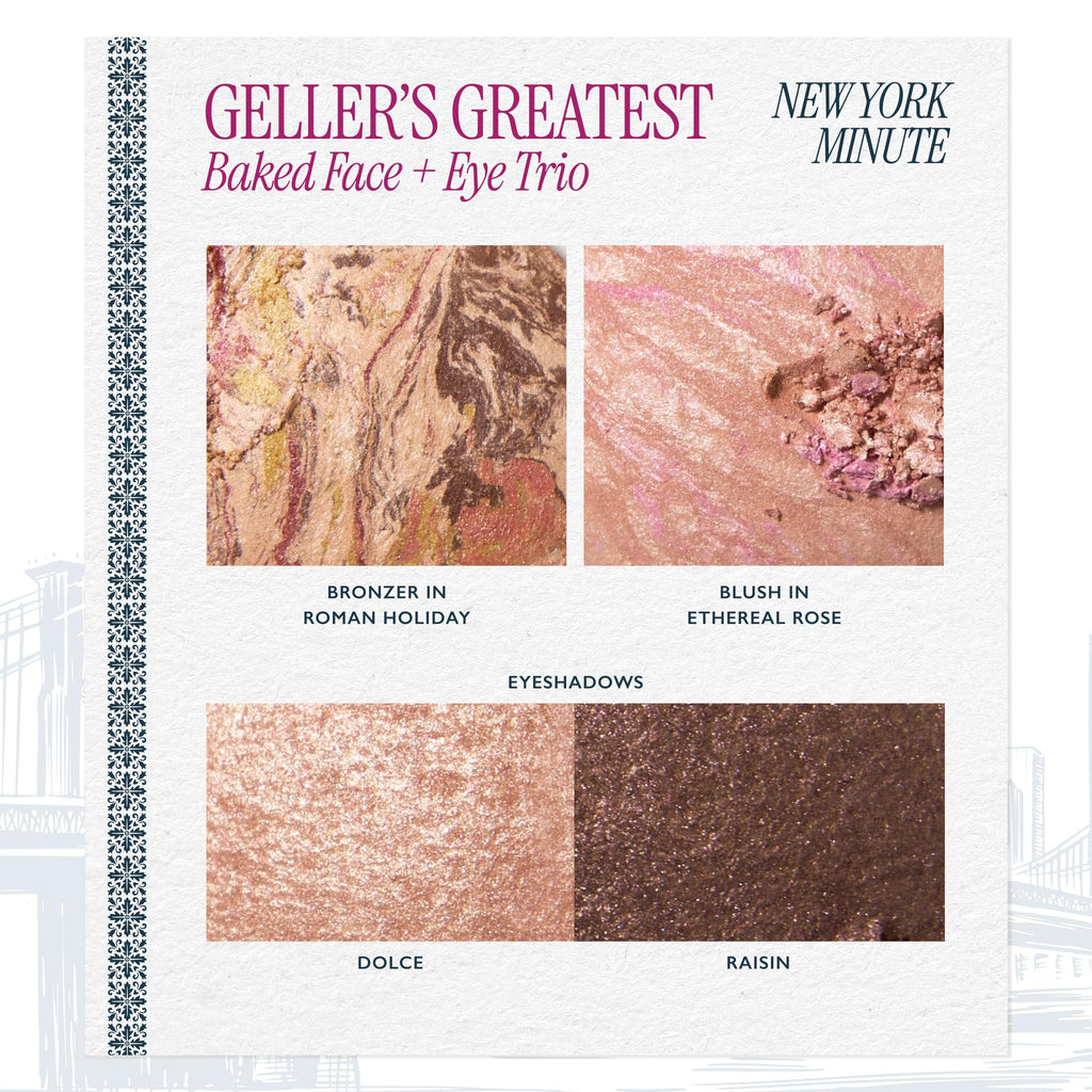 LAURA GELLER NEW YORK Geller's Greatest Lift-n-Glow Baked Trio Palette - Highlighter, Blush, Bronzer - All Skin Tones