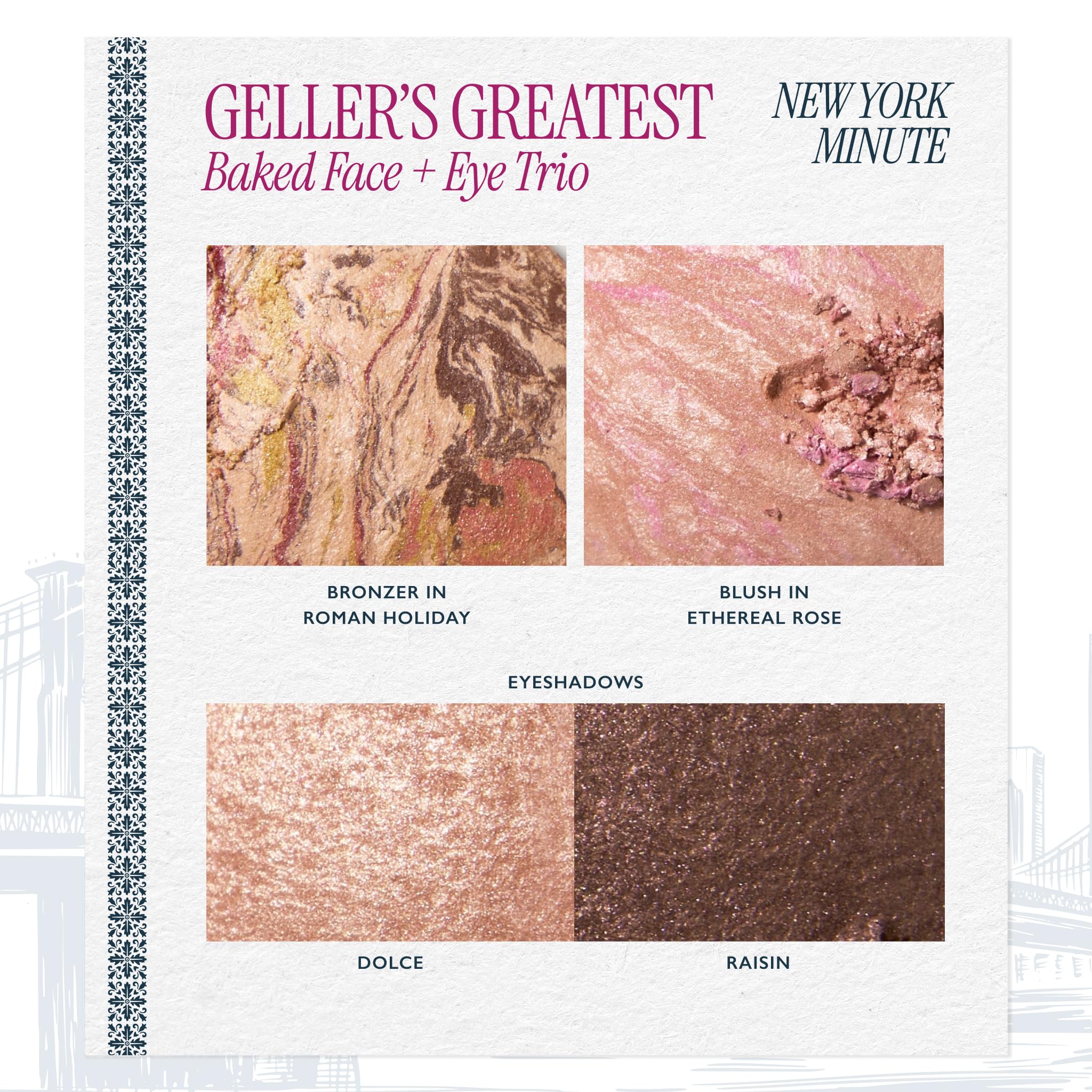 LAURA GELLER NEW YORK Geller's Greatest Lift-n-Glow Baked Trio Palette - Highlighter, Blush, Bronzer - All Skin Tones