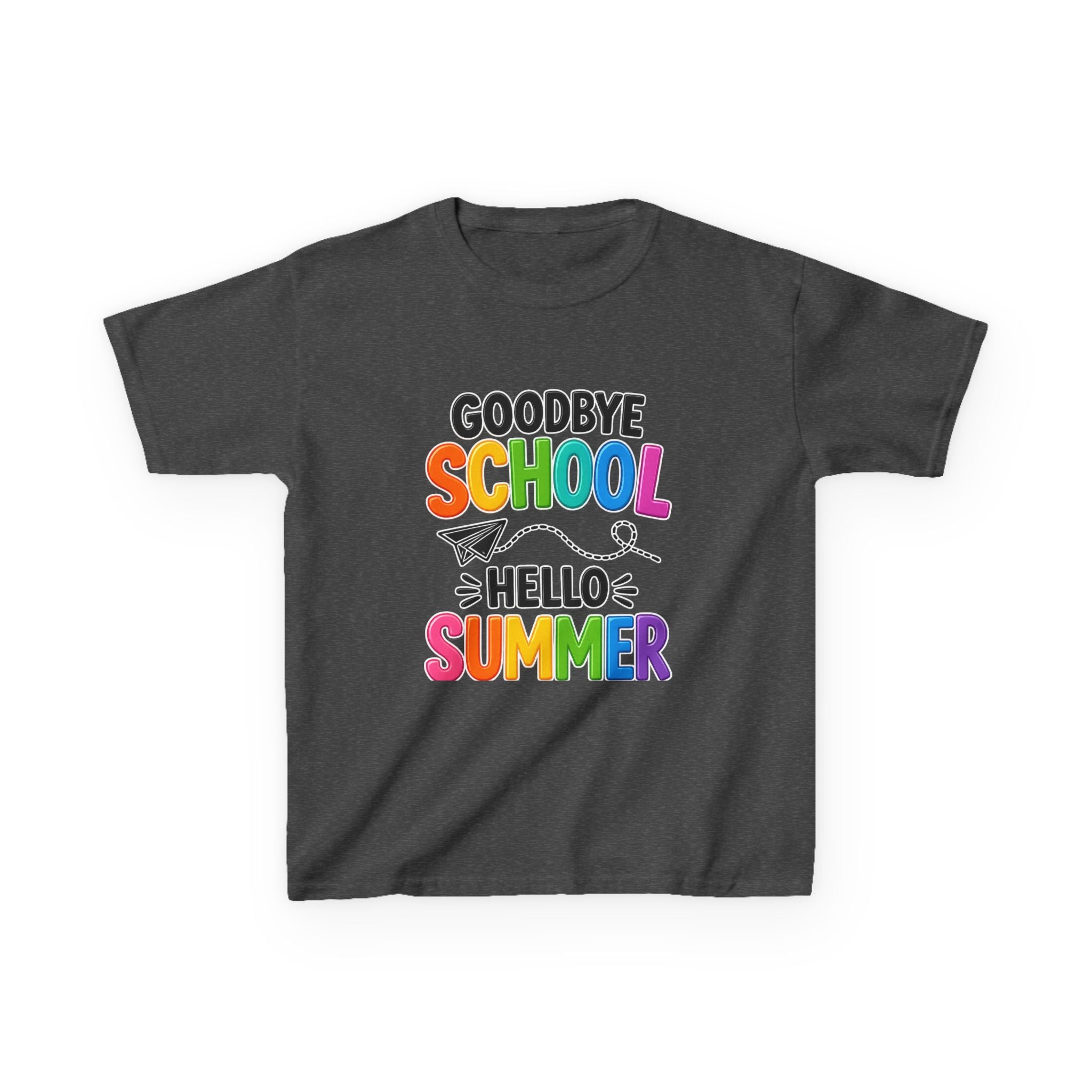 Kids Tee — "Goodbye School, Hello Summer" Colorful End-of-Year Shirt