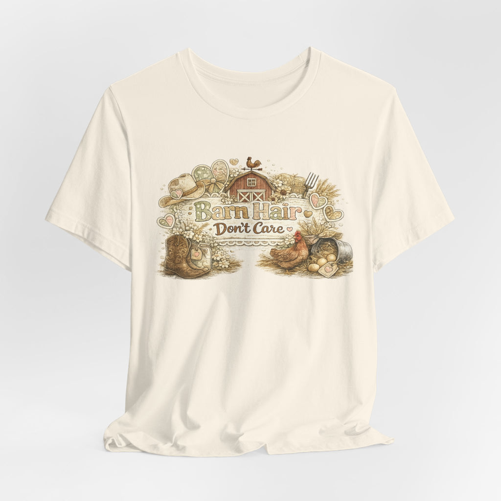 Barn Hair Don't Care — Funny Horse Girl & Country Women's Tee