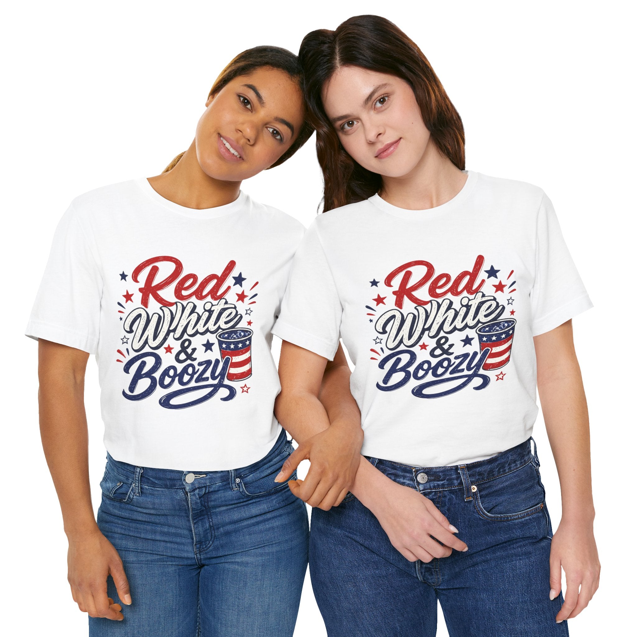 Red White & Boozy Tee — Patriotic 4th of July Graphic T-Shirt