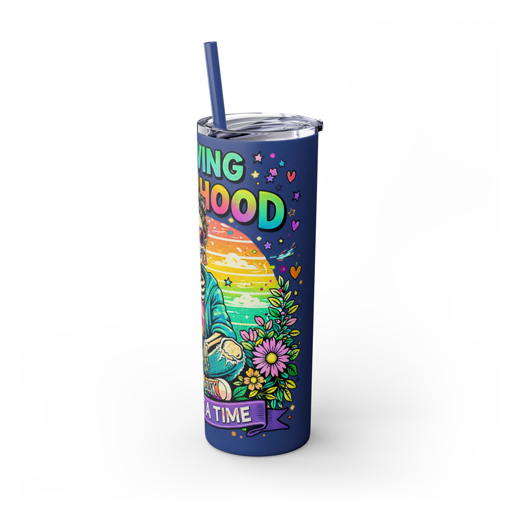 Skinny Tumbler - "Surviving Motherhood" 20oz Stainless Straw Cup