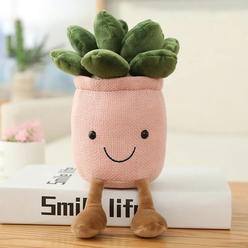Smiling Tulip Plush Plant Decor — Cute Soft Flower Stuffed Toy
